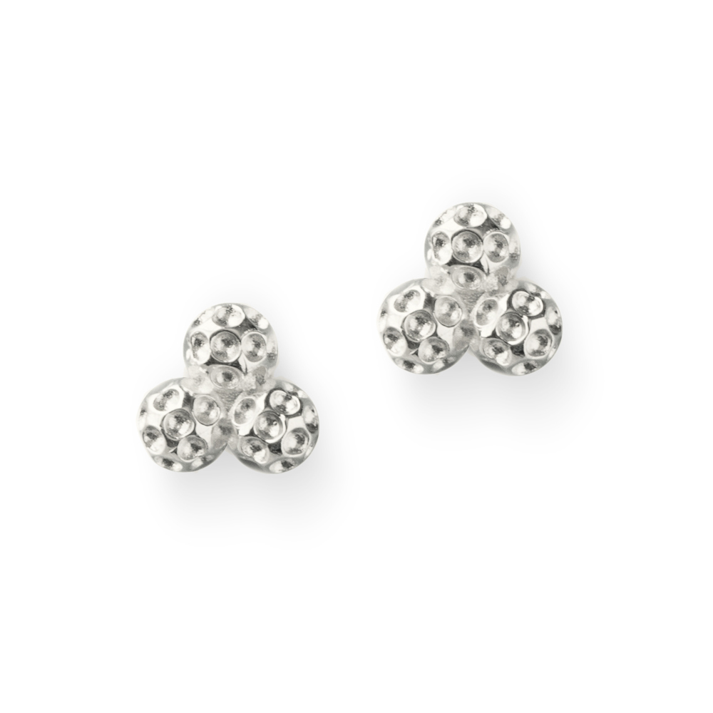 Silver Golf Ball Cluster Earrings