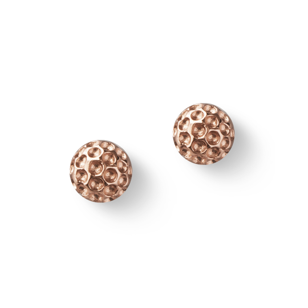 Rose Gold Golf Ball Earrings