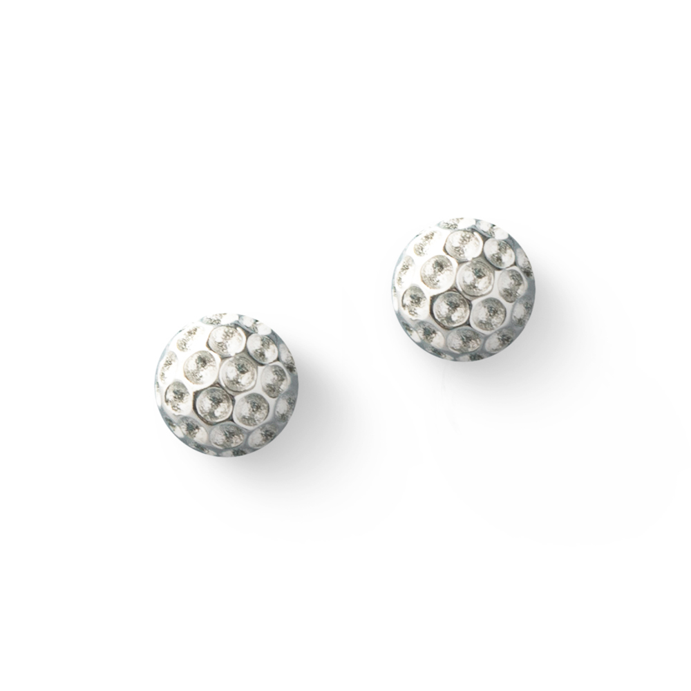 Silver Golf Ball Earrings (Best Seller)